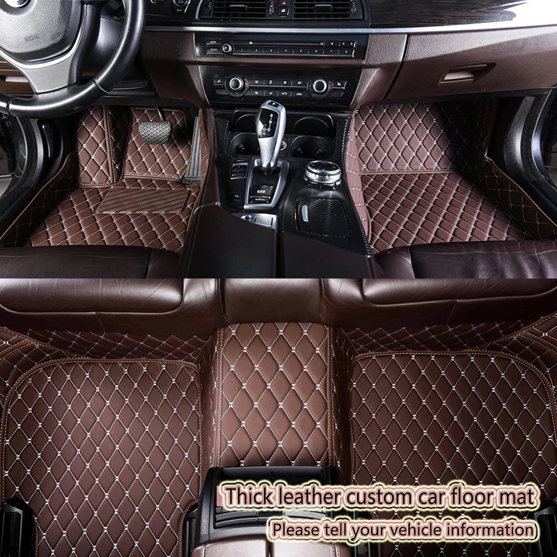 кожаные автомобильные коврики для Volkswagen vw Touareg 2009-10-11-12-13-14-15-16-17 Пользовательские Накладки Для ног автомобильный ковровый чехол