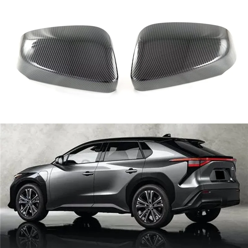 Автомобильное углеродное волокно ABS боковое стекло заднего вида, крышка зеркала, наклейка, накладка, автомобильный стайлинг, подходит для Toyota BZ4X Pro 2022