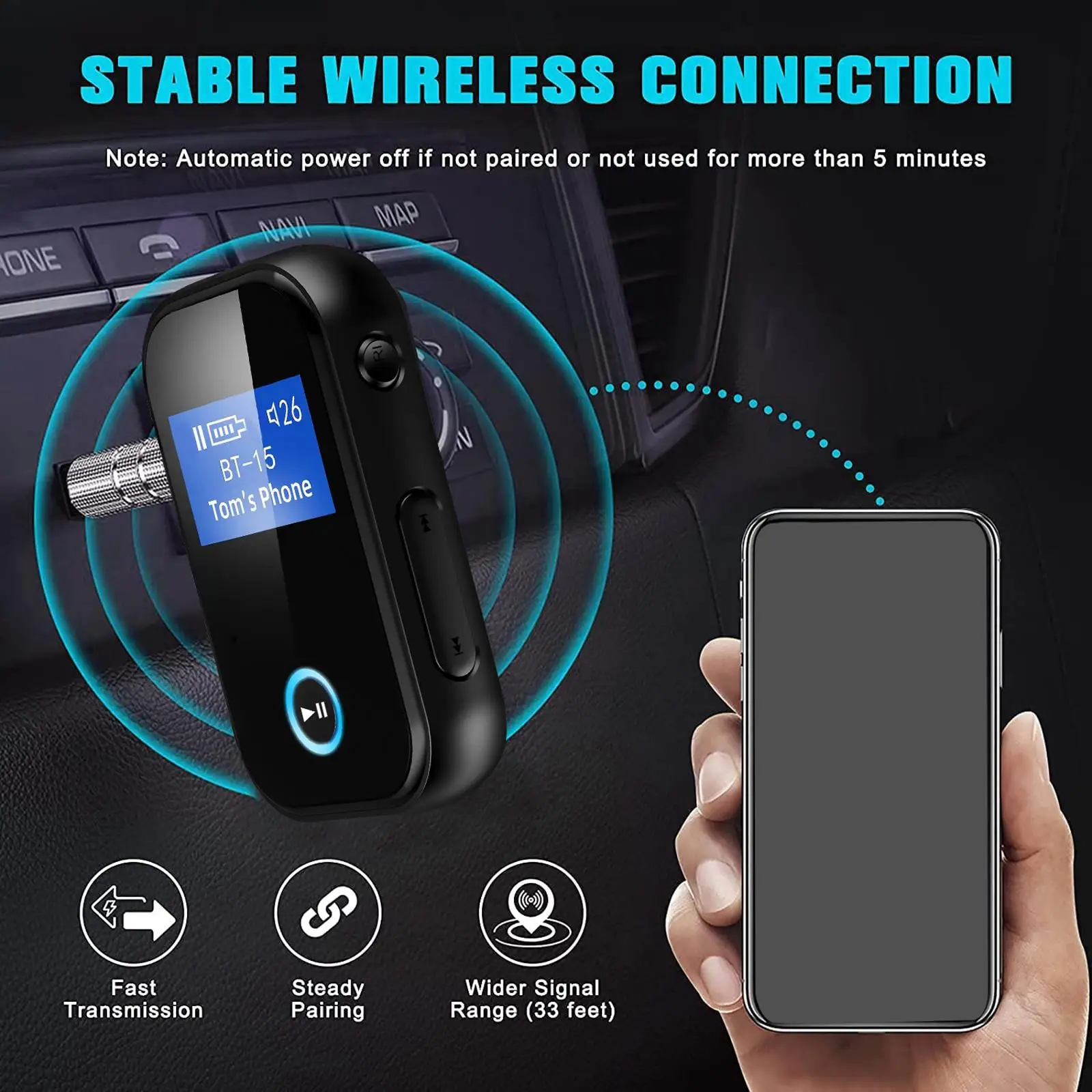 Автомобильный приемник Bluetooth 5.0 Для домашнего Аудио Громкой связи