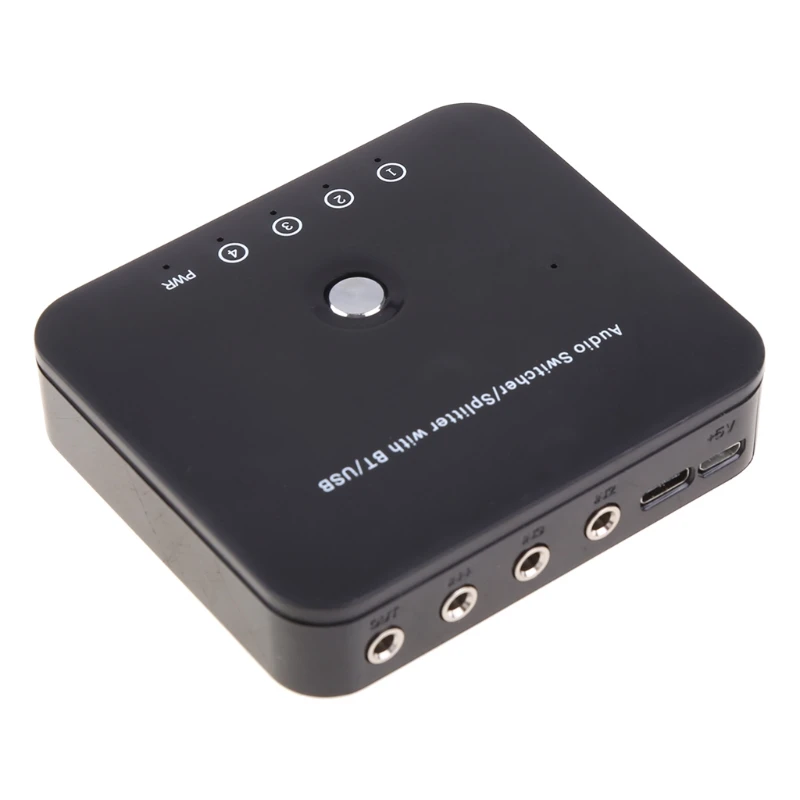 Hi-FI-Беспроводной Bluetooth-совместимый Приемник-передатчик 5,0 3 in1 Стерео-Переключатель Aux 4 порта 3,5 мм-Музыкальный адаптер RCA