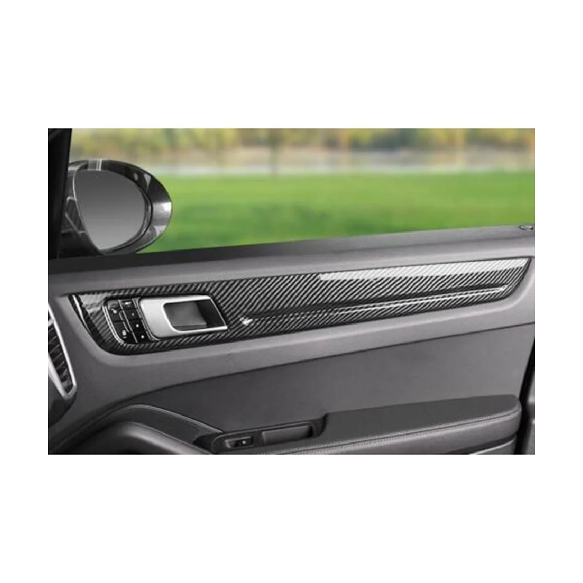 Декоративные планки на внутренней дверной панели автомобиля из углеродного волокна, наклейки на внутреннюю раму для Porsche 18-19 Cayenne