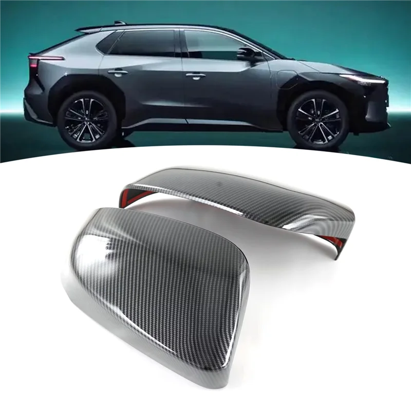Автомобильное углеродное волокно ABS боковое стекло заднего вида, крышка зеркала, наклейка, накладка, автомобильный стайлинг, подходит для Toyota BZ4X Pro 2022