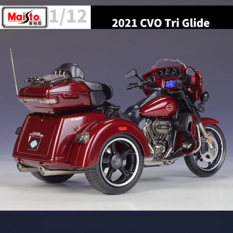 Maisto 1:12 Harley Davidson 2021 CVO Tri Glide Alloy Классическая модель мотоцикла, изготовленная под давлением, уличная модель мотоцикла для отдыха, подарки для детей